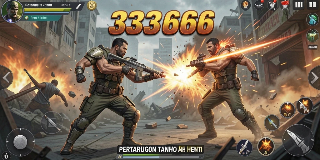 Tampilan seru aksi pertarungan di 333666.