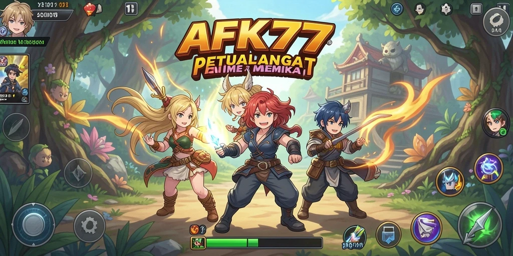 Tampilan gameplay AFK77 yang menakjubkan dengan karakter Anime.