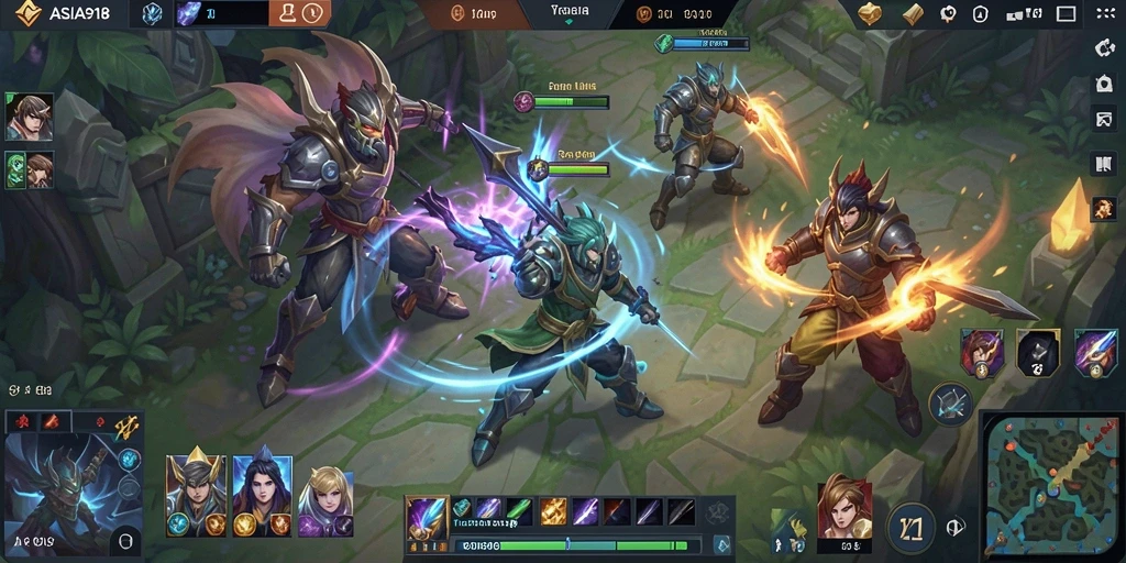 Gameplay seru dan mendebarkan dalam ASIA918 MOBA.
