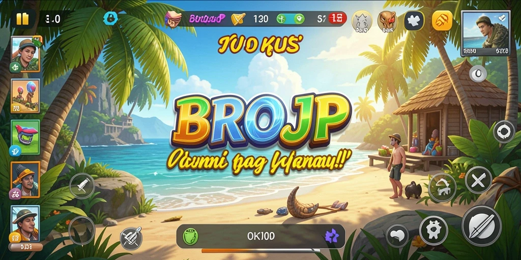 Tangkapan layar gameplay BROJP yang penuh warna dan menyenangkan.