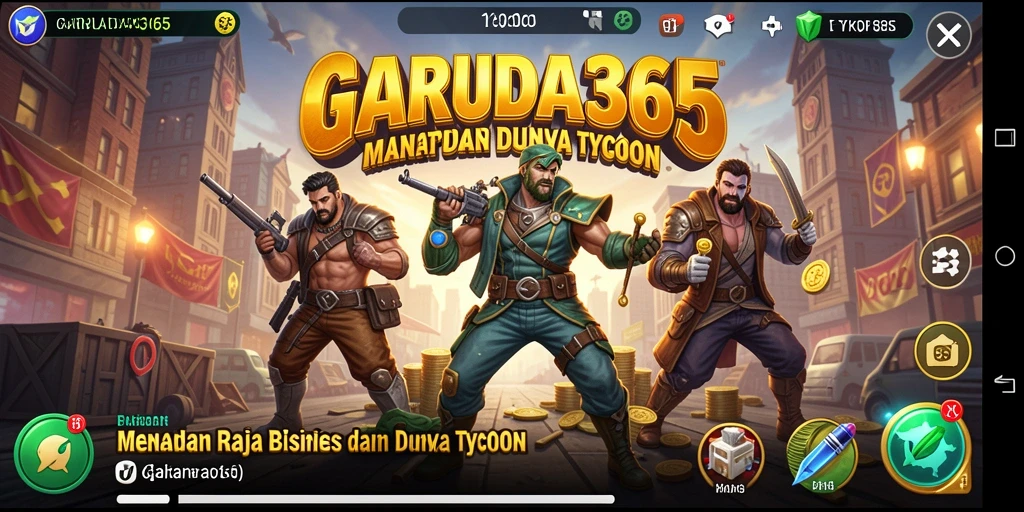 Tangkapan layar gameplay GARUDA365 menampilkan pengelolaan bisnis yang seru.