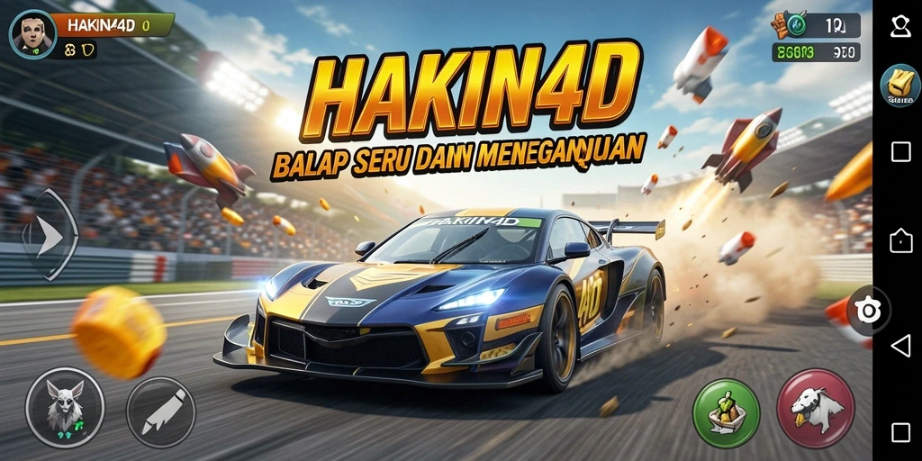 Tampilan gameplay HAKIN4D yang menegangkan dalam balapan.