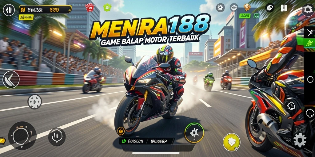 Tampilan seru balapan motor di MENARA188 dengan grafis menawan.