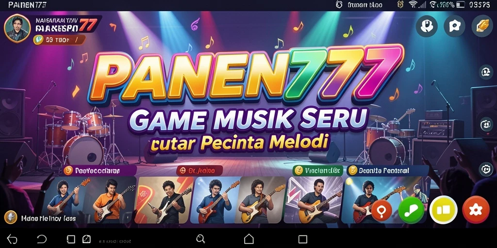 Screenshot gameplay <strong>PANEN77</strong> menampilkan aksi bermain musik yang seru.