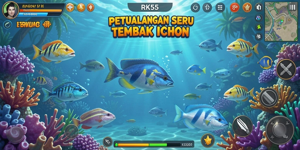 Menampilkan gameplay seru Tembak Ikan dengan grafis menarik.