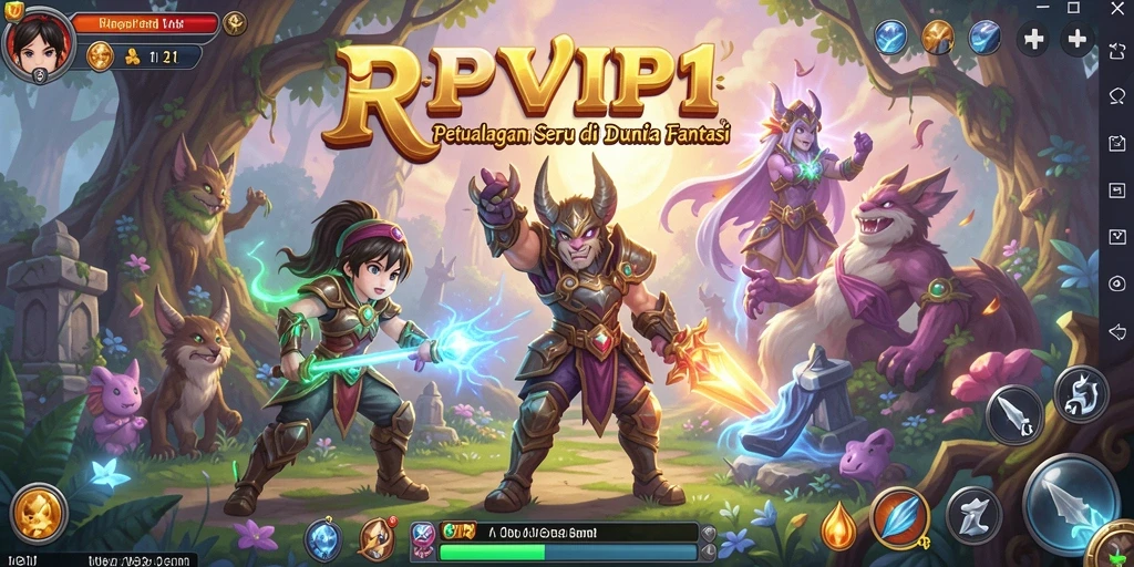 Gameplay seru dan mendebarkan dalam RPVIP1 saat menjelajahi dunia petualangan.