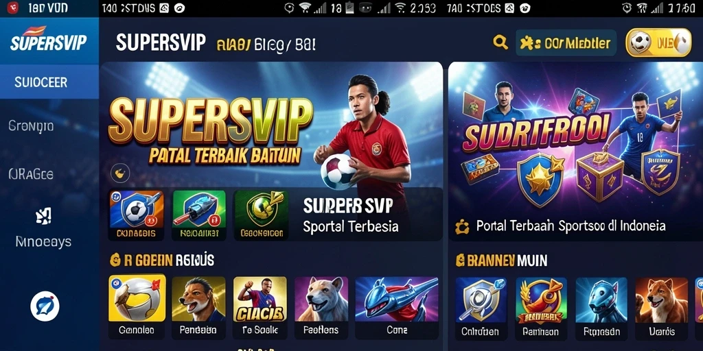 Tampilan gameplay menarik dari aplikasi SUPERSVIP untuk sportsbook.